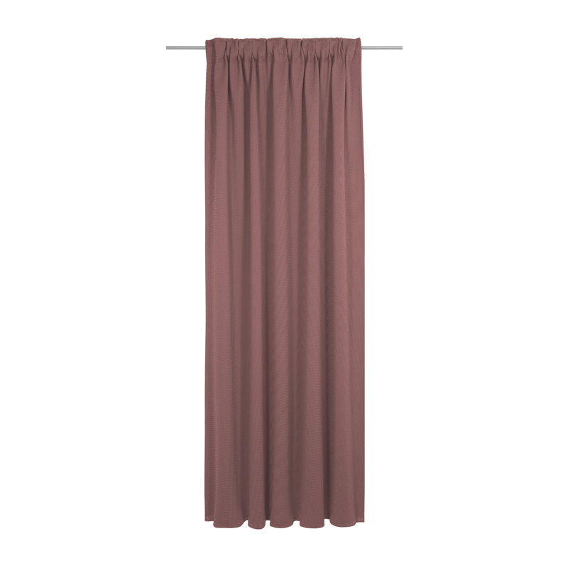 Uni Collection Light 100% Cotton Opaque Pinch Pleat Single Curtain Panel, 142cm wide x 295cm high, Cherry