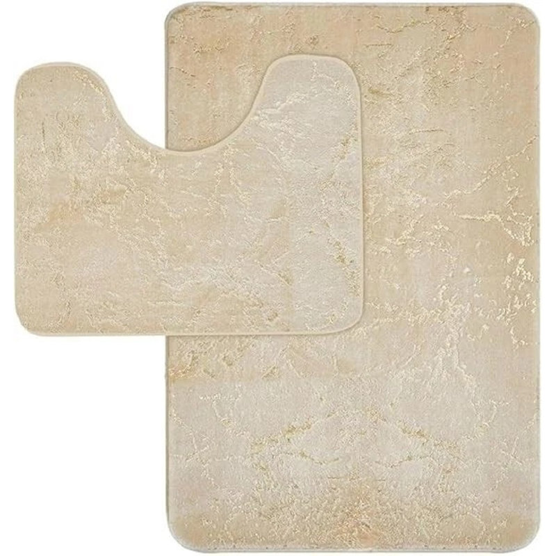 Velvet Non-Slip Contour Mat, Cream