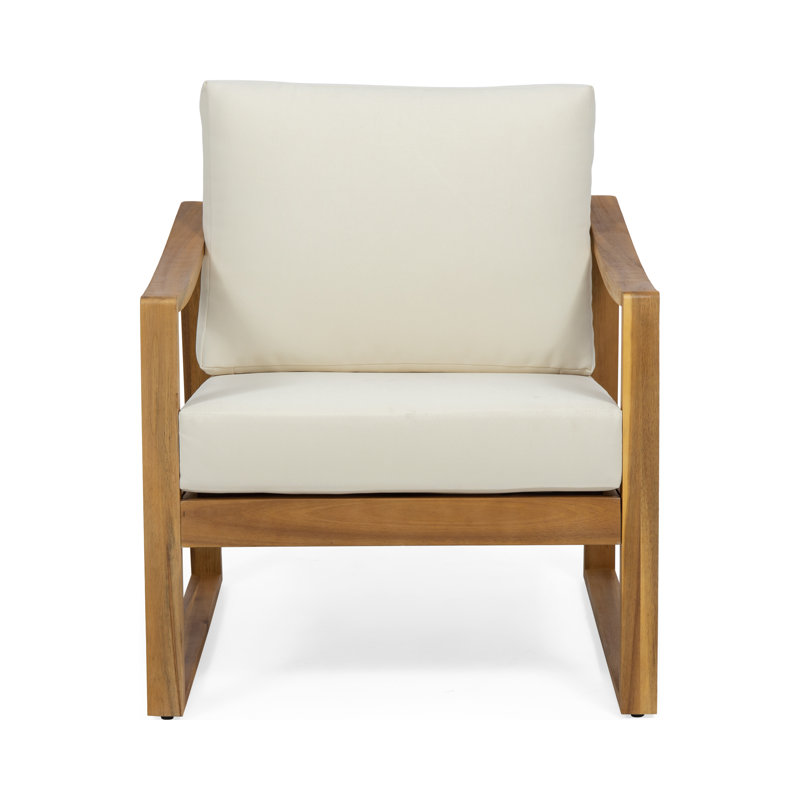 Acacia Outdoor Lounge Chair, Beige, Teak