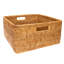 Hand-Woven Rattan Rectangular Basket with Handles-1673615992