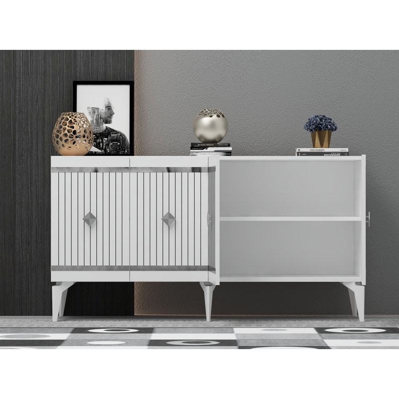Console, Blanc / argenté
