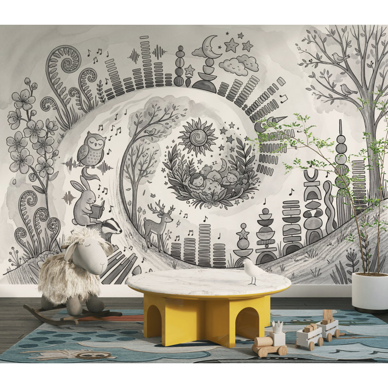 Totem Wallpaper Forest Removable Nursery Wall Decor, 160"x108", Peel and Stick