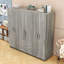 Armoire-penderie en bois à 6 portes avec 3 grands tiroirs pour la chambre à coucher Ellemaie-726862939