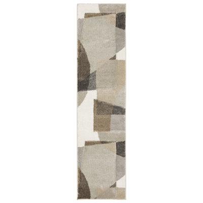 Tapis beige / multicolore à motif géométrique Chase