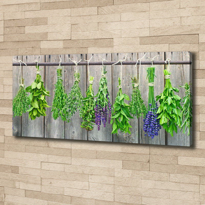 Herbs On A String - Wrapped Canvas Print