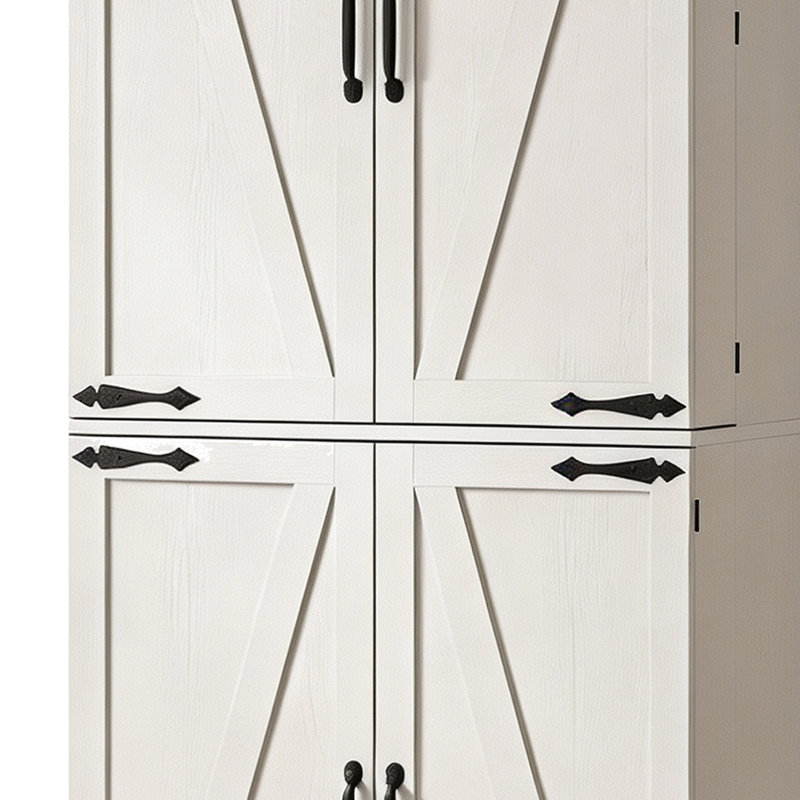 Élégante armoire de rangement pour le bureau personnel et la cuisine avec tablettes réglables et portes de grange rustiques
