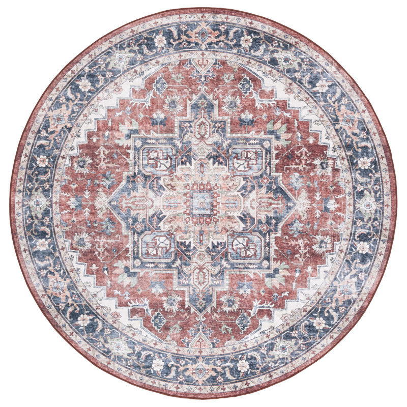 Abigayil Performance Machine Washable Oriental Rug, Round 6'