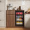 Grande armoire à café avec espace réfrigérateur, mini armoire réfrigérateur avec rangement pour le vin, support de réfrigérateur, buffet, table, armoire à vin pour cuisine, salle à manger