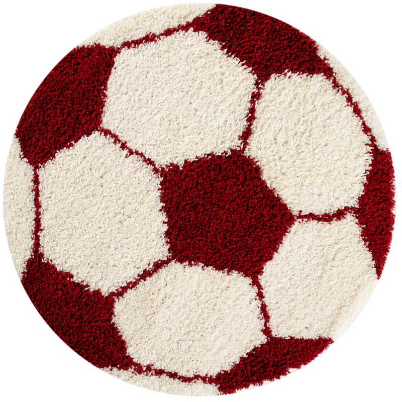 Chasteen Shag Rug, Round 100cm, Red