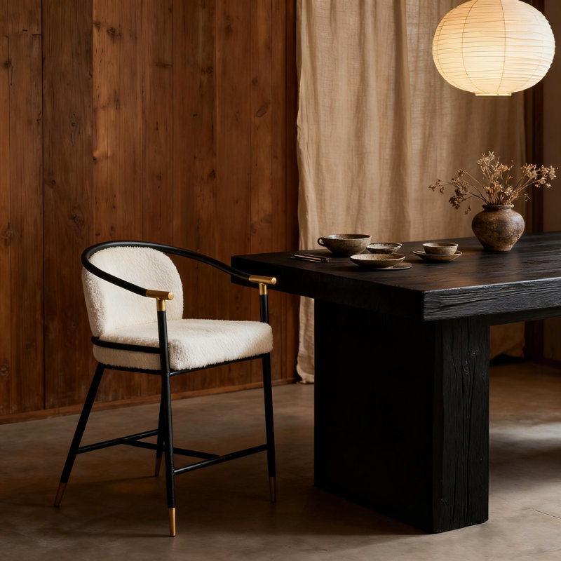 Tabouret de comptoir rembourré avec, Beige
