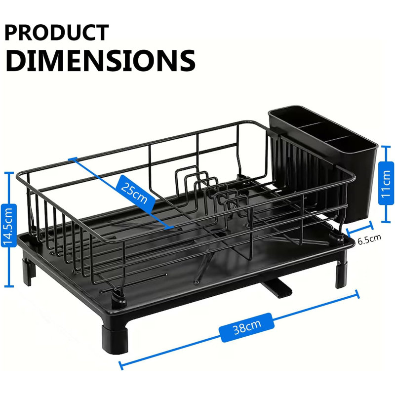 1-Tier Kitchen Dish Drainer Rack
