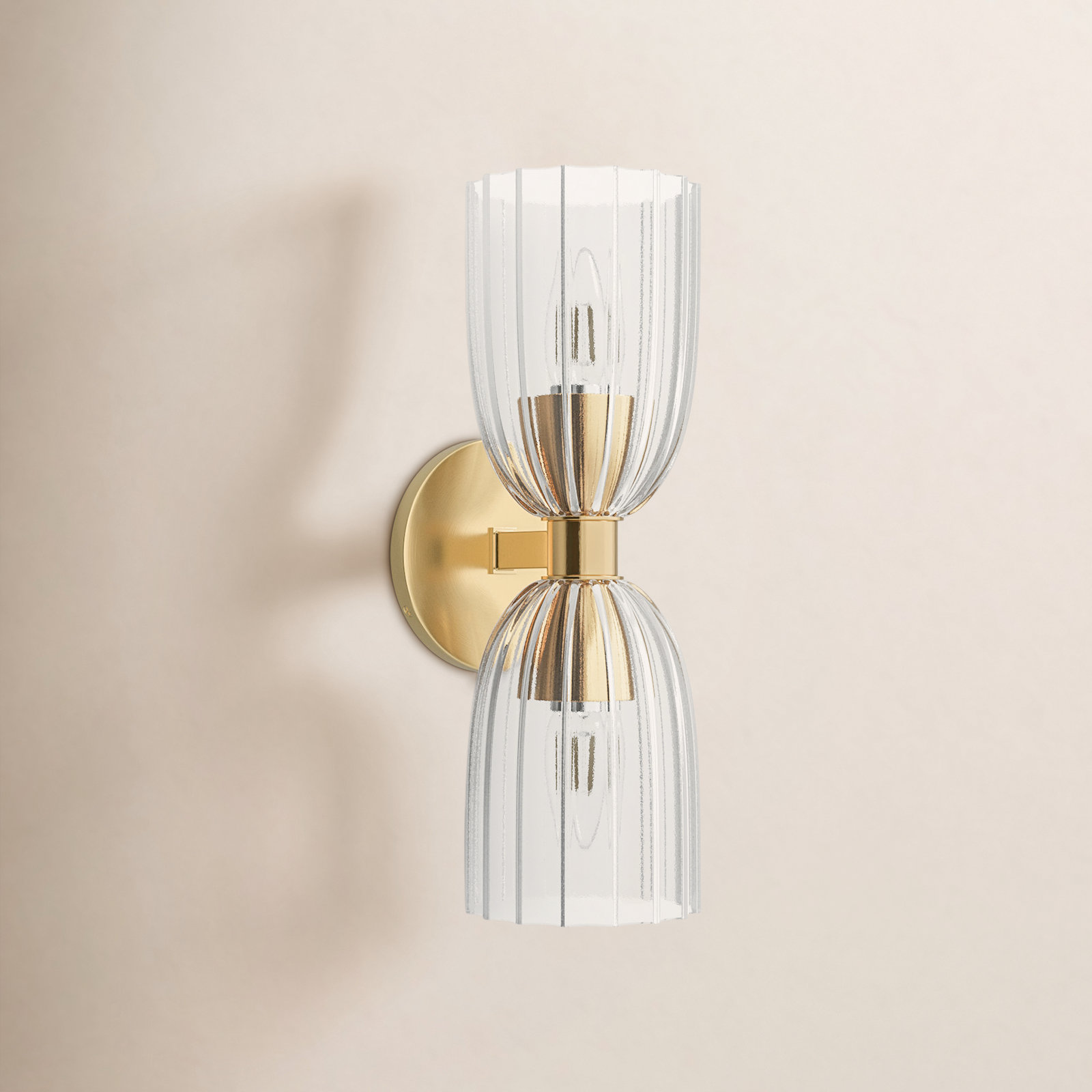 Whistler 2-Light Wall Sconce in Natural Brass