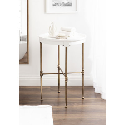 Table d'appoint en métal et bois