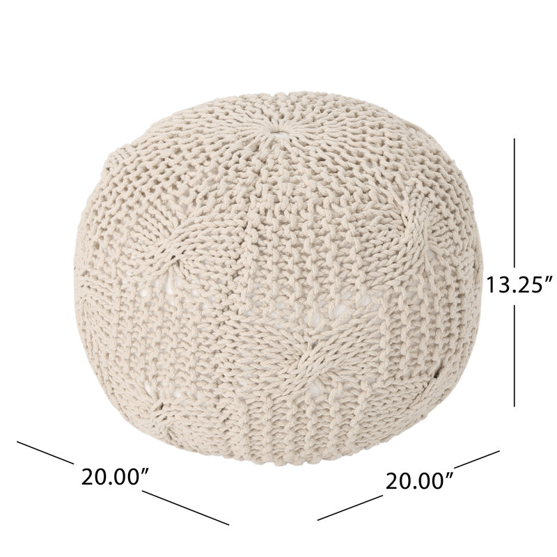 Pouf rond en coton Bordeaux, lavande, Polyester lavande