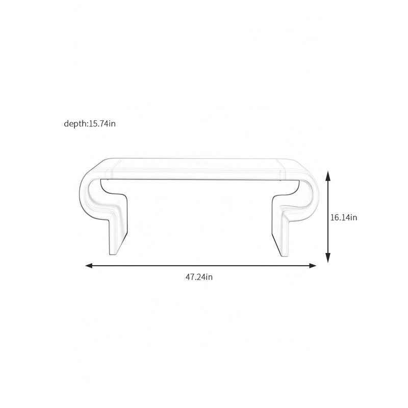 Ruperto Leather Match Upholstered Bench, 16.14" H x 47.24" W x 15.74" D
