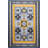 Blue Yellow Themed Motif Geometric Patterned Fringed Vintage Decorative Carpet-1401717298