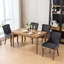 Ensemble de chaises de salle à manger luxueuses en tissu avec pieds en bois massif et dossier haut pour un confort et un style ultimes.-988134018