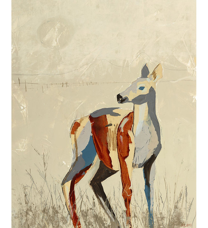 «Deer II» par Milton Coppo - impression, H 37 po x l 30 po x P 1,5 po, Couche de verre