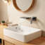 Robinet de lavabo de salle de bain en laiton Gunmetal avec poignée simple murale