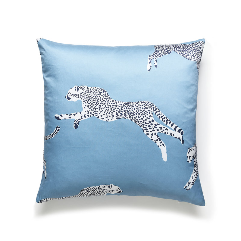 Leaping Cheetah Sahara Square Pillow Cover & Insert, Cloud Nine