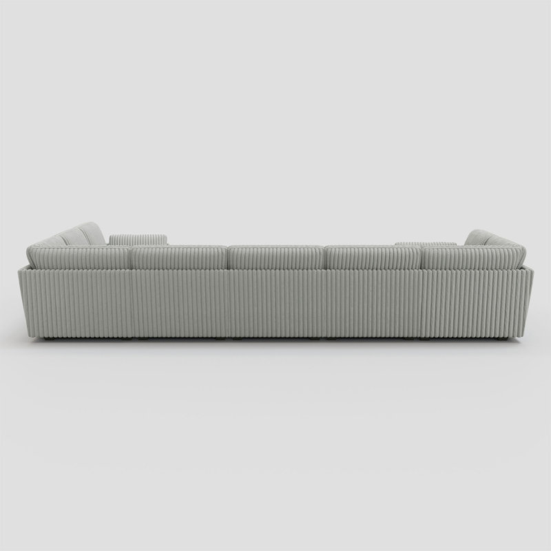 Knaack Oversized U Shaped 169.3'' Wide Sectional Sofa & Plush Wide Corduroy Livingroom Couch, Gray Corduroy