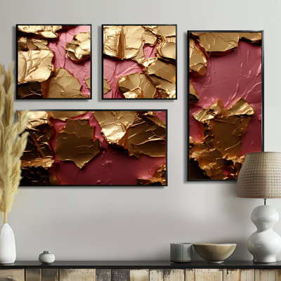 «Submission Of Significance Vintage II», art abstrait surdimensionné, 4 pièces