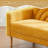 Rainbow-Inspired Linen Upholstered Chaise Lounge with Curved Backrest-1078484647