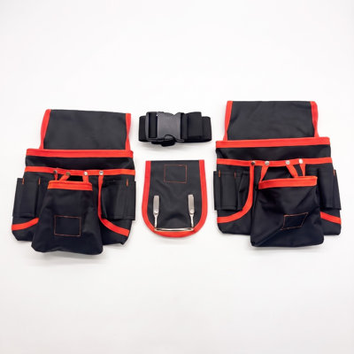 Ceinture à outils magnétique pour hommes, 26 pochettes en tissu robuste Oxford avec 3 zones magnétiques, ceinture ajustable amovible pour les entrepreneurs, les charpentiers, les plombiers, jaune