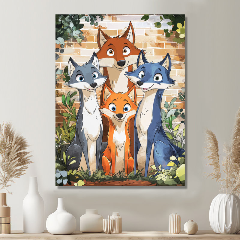 «Nursery Kids Wolves», art mural loup, H 40 po x l 30 po x P 0,84 po