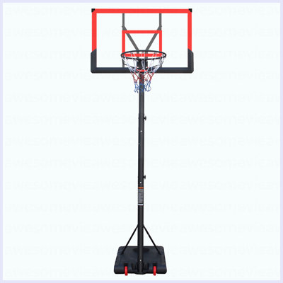 Basketball Hoop 5.73-10FT Height Adjustable Portable Basketball Goal For Indoor Outdoor Basketball Stand 44In Backboard With Wheels Red