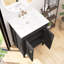 Meuble-lavabo de style rétro avec porte à fermeture en douceur et lavabo en céramique-130154635