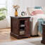 Table de chevet Farmhouse avec porte de grange et tablette de rangement réglable-1376107861