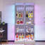 Armoire bar 67 po avec lumières RVB et capteur de mouvement, armoire à vin verrouillable avec étagères à 5 niveaux-2145808924