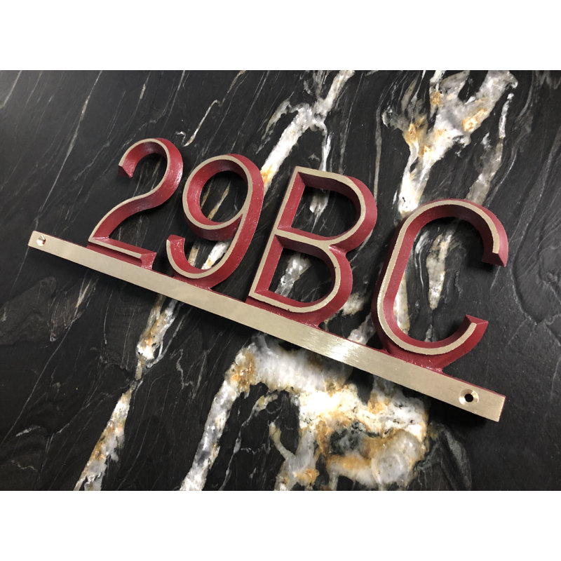 Plaque d’adresse murale sur 1 ligne modern bar, Marron, Oui