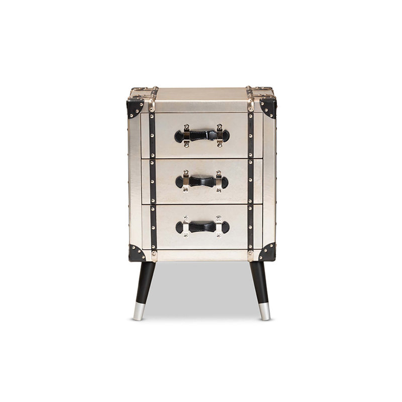 Alvamedina 19.64'' W Metal Nightstand