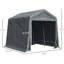 Espace de rangement portatif Carport, 9 pi x 8 pi, robuste avec portes avec couvercle et double fermeture à glissière, abri d'auto gris pour vélos