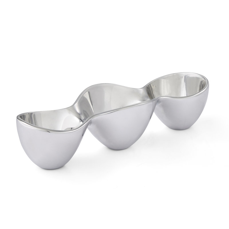 Nambe Triple Condiment Server