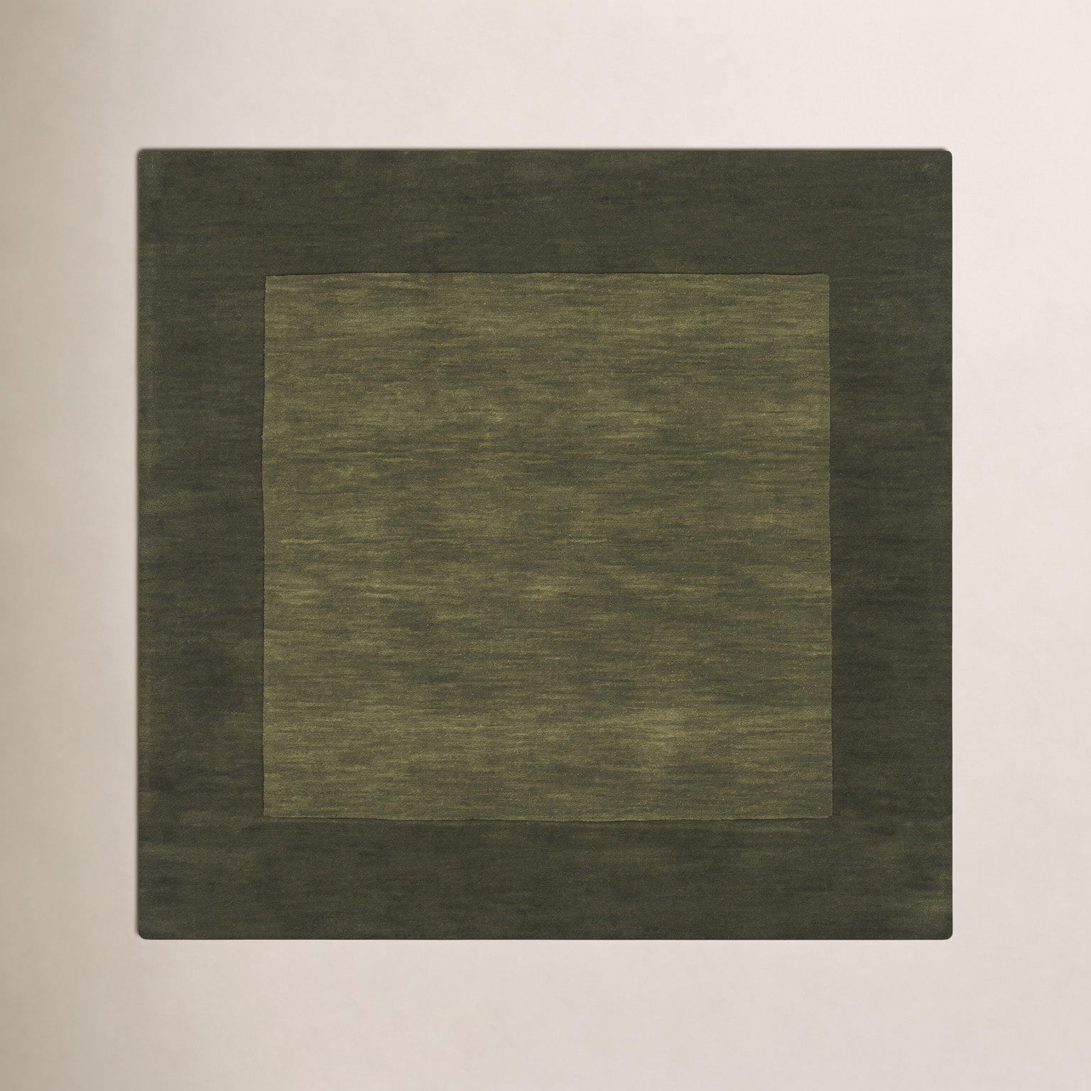 Dolma Hunter Green Hand-Loomed Wool Rug, Square 6'