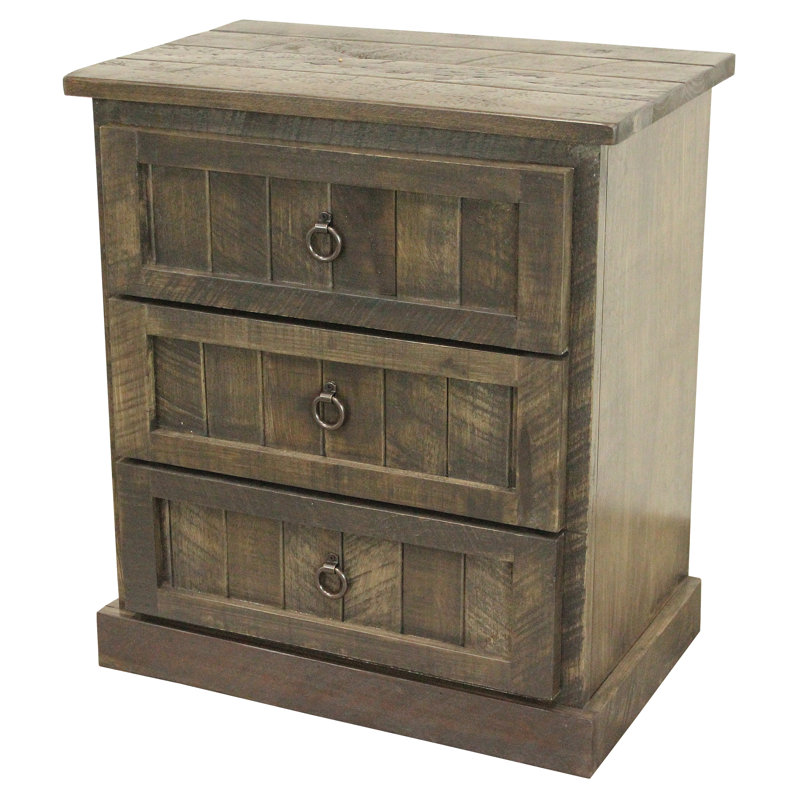 Table de chevet 1 tiroir Annelyse, Bois flottant rustique