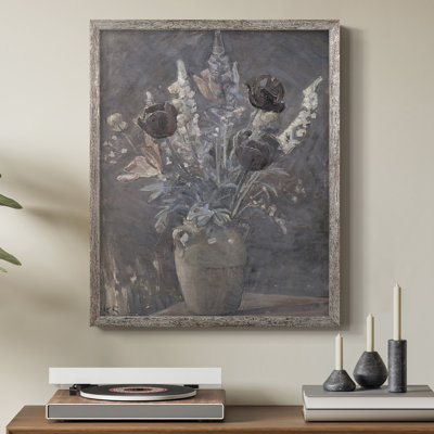 Reproduction florale vintage encadrée Lxxxviii - bois massif