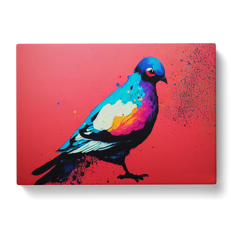 Pigeon Bird Splash Vol.2 Abstract - Wrapped Canvas, 35cm H x 50cm W x 3cm D