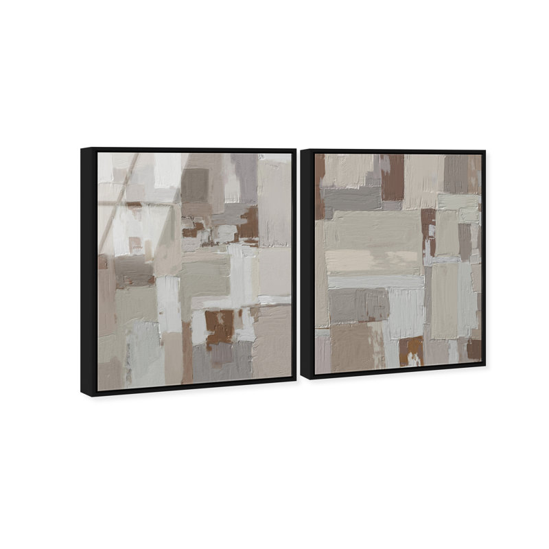 In Place Set Set by Oliver Gal, 31"H x 37"W, Black Floater Frame