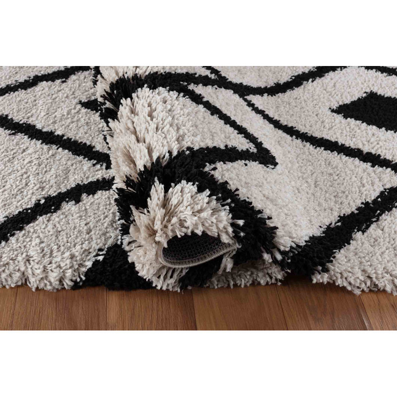 Robby Geometric Shag Area Rug, Rectangle 200 x 290cm
