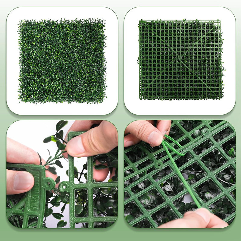 12PCS Grass Wall Panels 10"X10" Artificial Grass Wall Panels Gre...