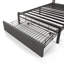 Upholstered Bed With 1 Draewr, Led And Usb Linen Grey-1046038571