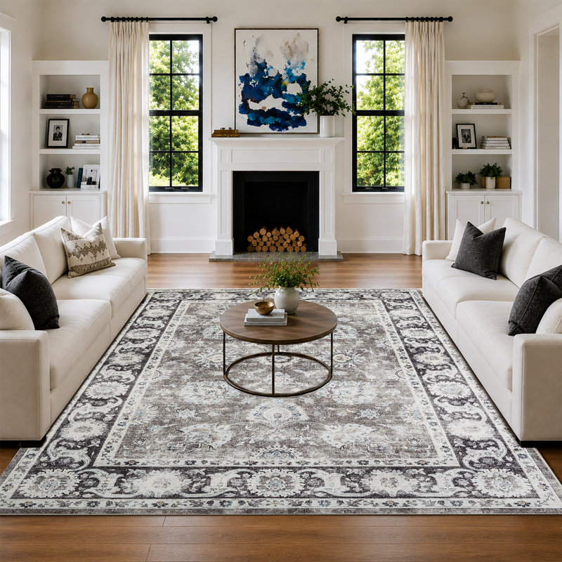 Arvada Rectangle Oriental Shaggy Area Rug, 200cm x 290cm