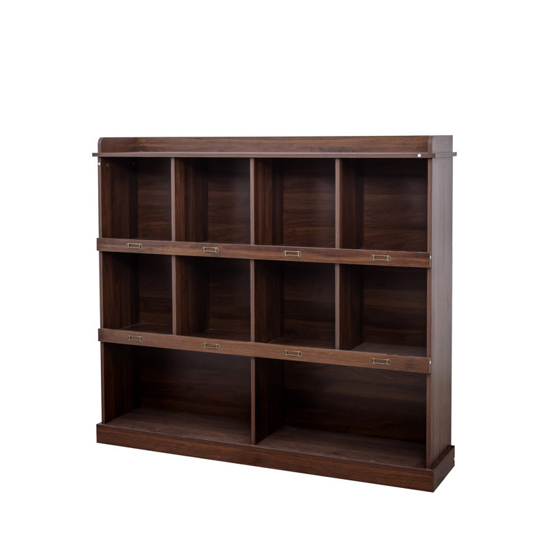 Bibliothèque à 10 tablettes, Noyer