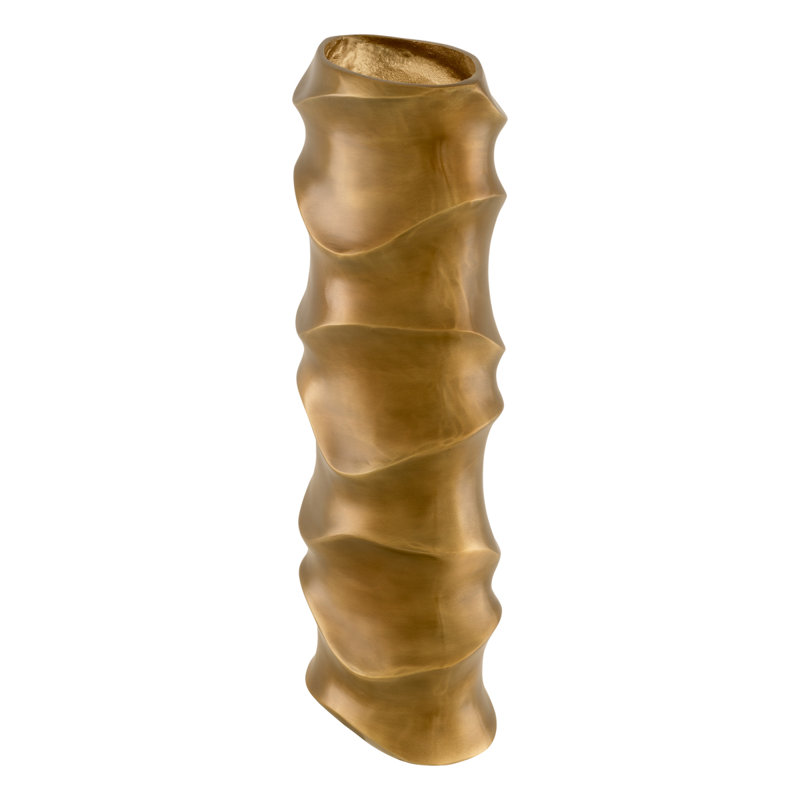 Rapho Handmade Aluminum Table Vase, Vintage Brass