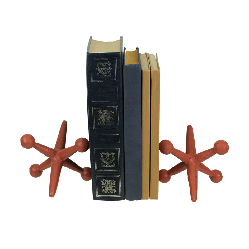 Serre-livres antidérapants en fonte, Rouge
