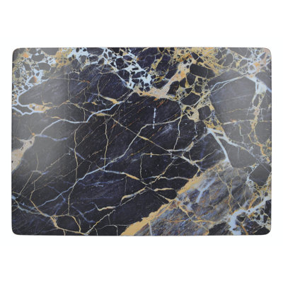 Navy Marble Abstract Rectangle Placemat